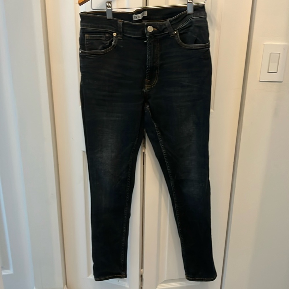 Zara Men's Skinny Jeans - Dark Blue